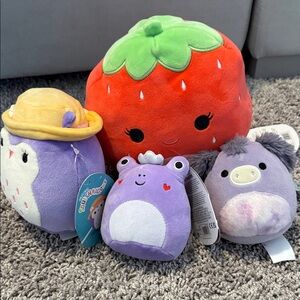 Squishmallows Plush Toy Trio - Red, Purple, Yellow